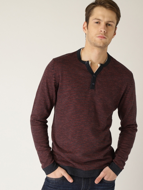 

ESPRIT Men Navy Blue & Red Striped Pullover