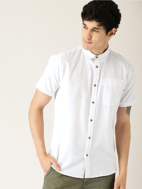

ESPRIT Men White Regular Fit Solid Casual Shirt