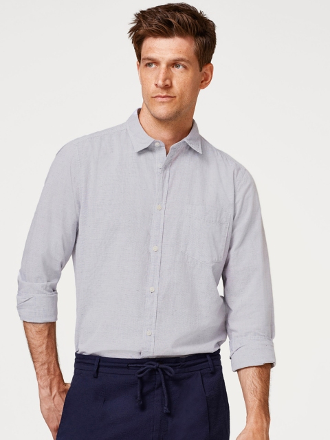 

ESPRIT Men Grey Slim Fit Solid Casual Shirt