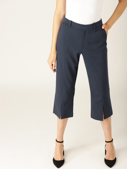 

ESPRIT Women Navy Blue Regular Fit Solid Culottes