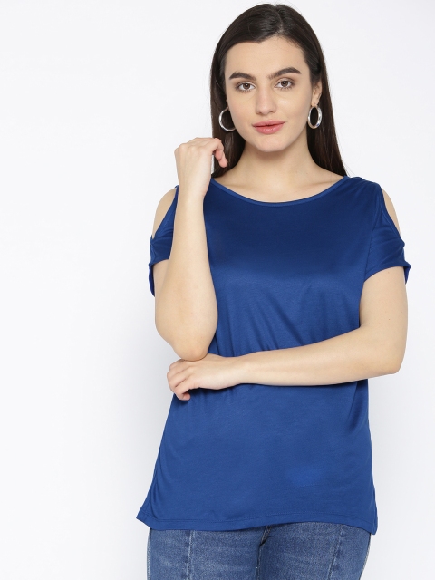 

ESPRIT Women Navy Blue Printed High-Low Top