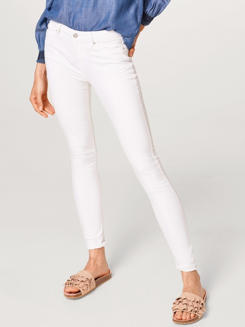 

ESPRIT Women White Skinny Fit Mid-Rise Clean Look Stretchable Jeans