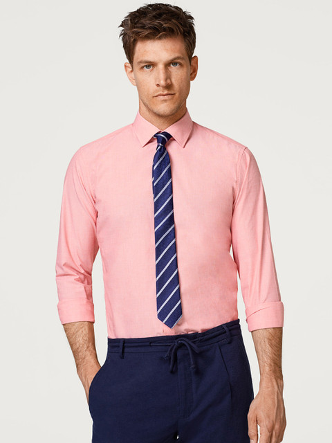 

ESPRIT Men Pink Slim Fit Solid Smart Casual Shirt