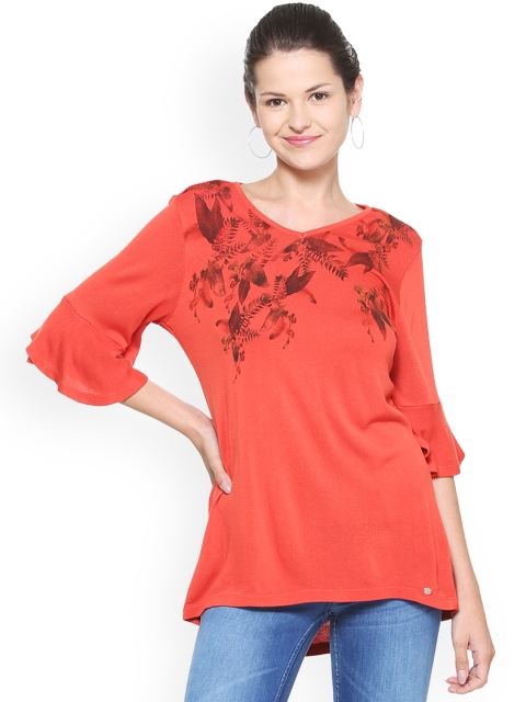 

Allen Solly Woman Women Orange Printed Top