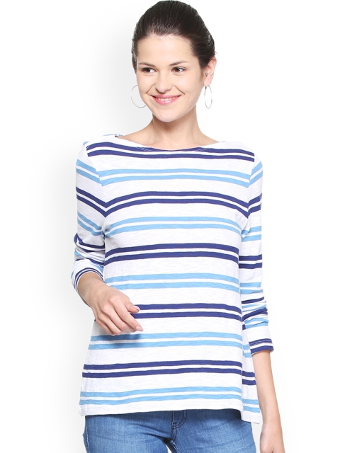 

Allen Solly Woman White & Blue Striped Top