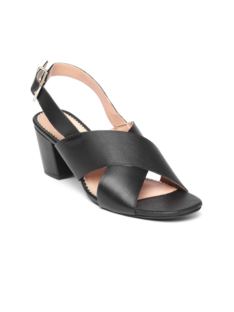

Carlton London Women Black Leather Solid Heels