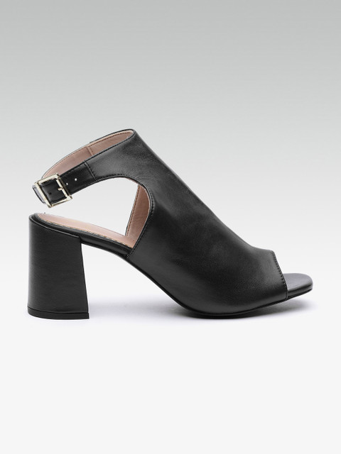 

Carlton London Women Black Solid Leather Heels