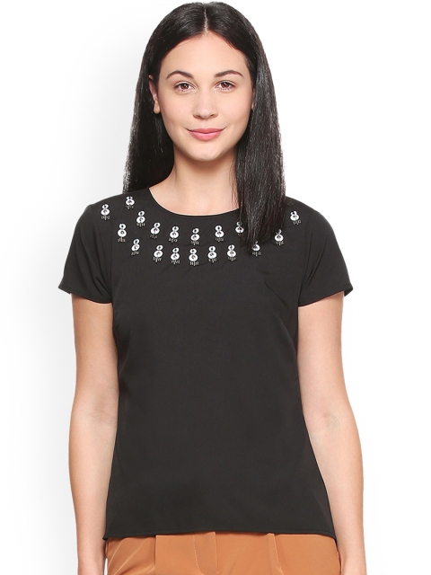 

Van Heusen Woman Black Embellished Top