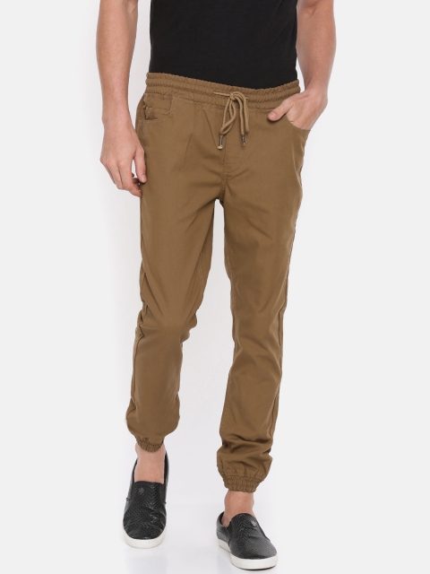

People Men Khaki Regular Fit Solid Joggers