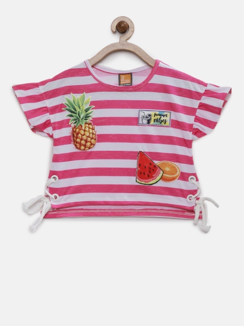 

Little Kangaroos Girls Pink Striped Top