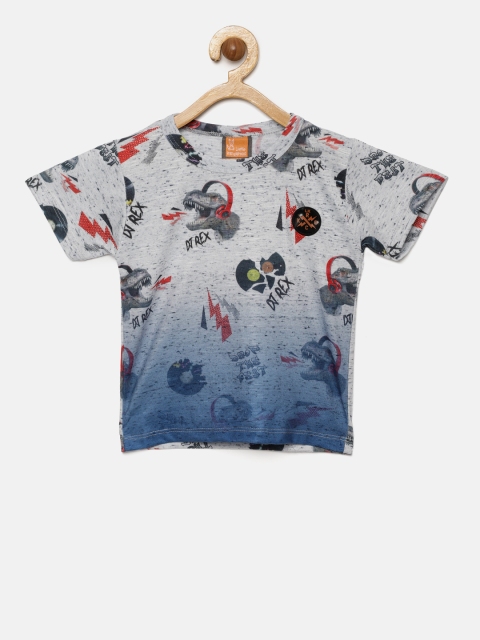 

Little Kangaroos Boys Navy Blue Printed Round Neck T-shirt