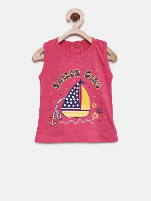

Little Kangaroos Girls Pink Printed Top