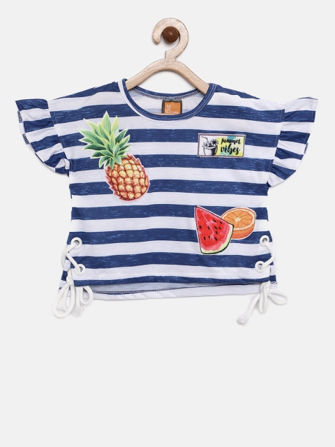 

Little Kangaroos Girls Navy Blue Striped Top