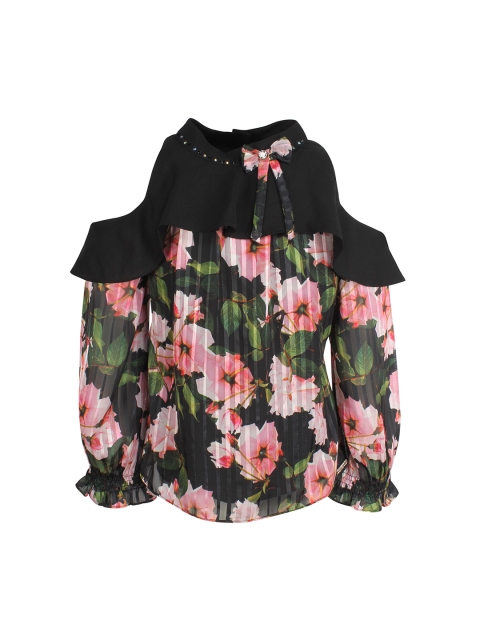 

CUTECUMBER Girls Black Printed Top