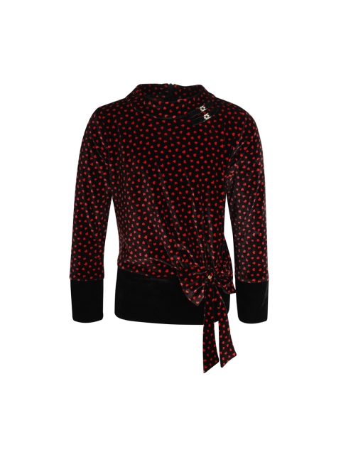

CUTECUMBER Girls Black & Red Printed Top