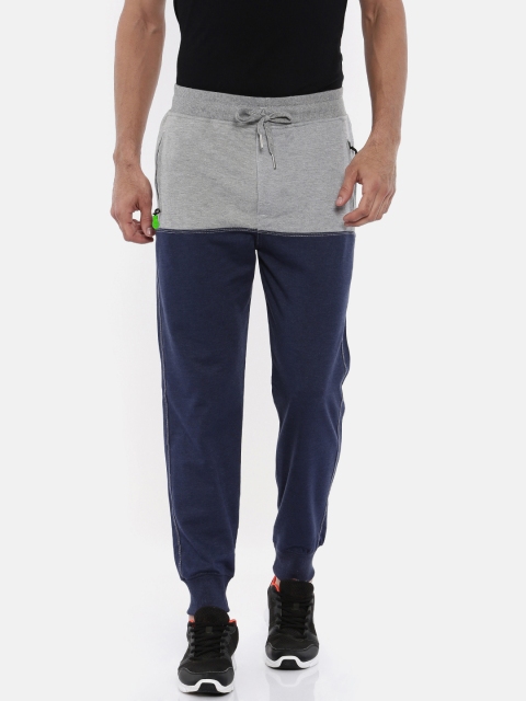 

Sports52wear Men Navy Blue & Grey Colourblocked Joggers