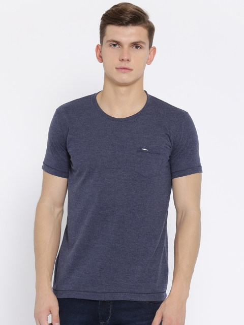 

Duke Men Navy Solid Round Neck T-shirt, Navy blue
