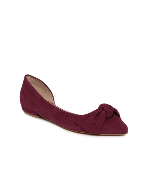 

Steve Madden Women Burgundy Solid Suede Ballerinas