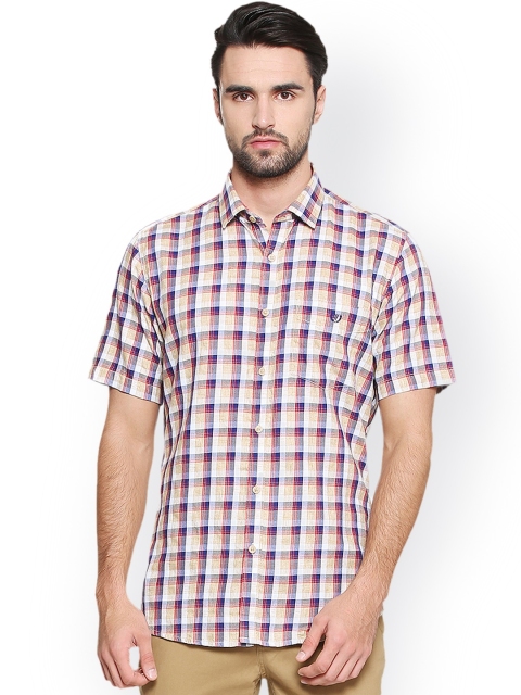 

Van Heusen Sport Men Beige & White Checked Slim Fit Casual Shirt