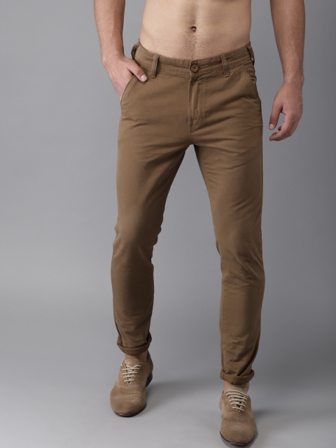

HERE&NOW Men Brown Slim Fit Solid Chinos
