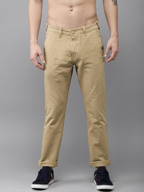 

HERE&NOW Men Khaki Regular Fit Solid Chinos