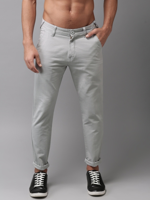 

HERE&NOW Men Grey Slim Fit Solid Chinos