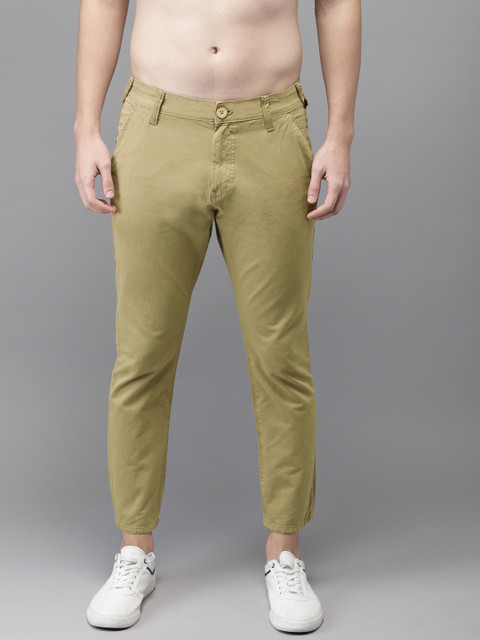 

HERE&NOW Men Khaki Slim Fit Solid Chinos