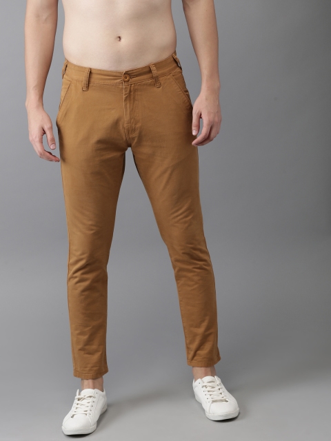 

HERE&NOW Men Orange Slim Fit Solid Cropped Chinos