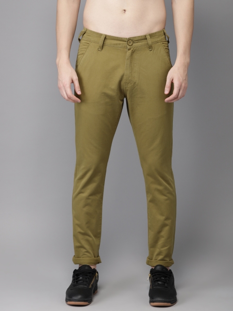 

HERE&NOW Men Khaki Slim Fit Solid Chinos