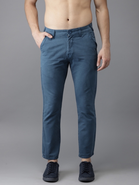 

HERE&NOW Men Blue Slim Fit Solid Chinos