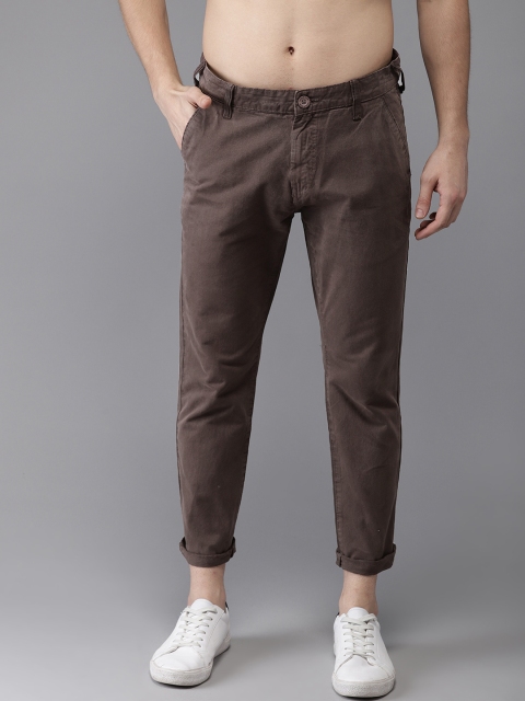 

HERE&NOW Men Brown Slim Fit Solid Chinos