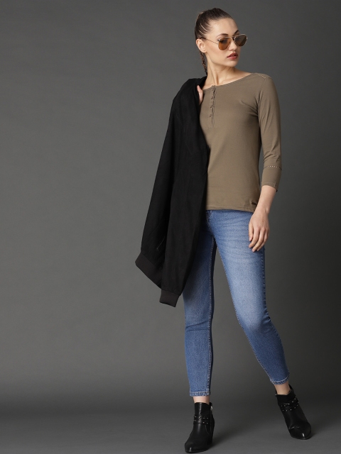 

Roadster Women Taupe Solid Top