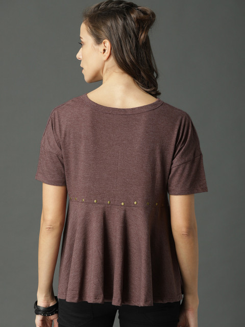

Roadster Women Burgundy Solid Top