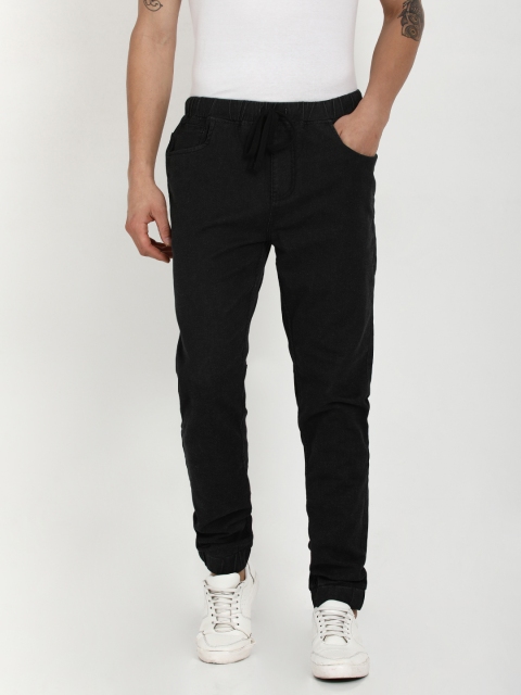 

Crocodile Men Black Slim Fit Mid-Rise Clean Look Stretchable Jogger Jeans