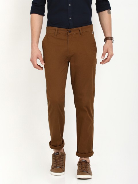 

Crocodile Brown Slim Fit Chino Trousers