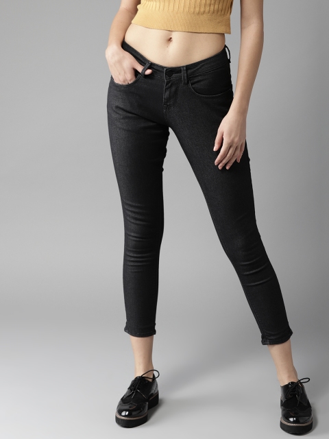 

Moda Rapido Women Black Skinny Fit Mid-Rise Clean Look Cropped Stretchable Jeans