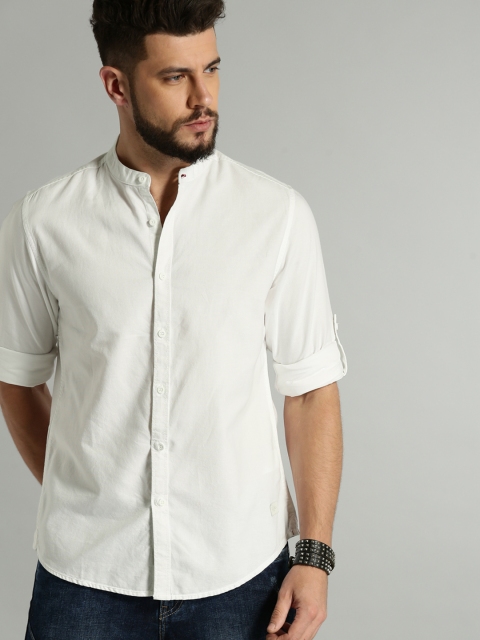 

Roadster Men White Regular Fit Solid Casual Shirt