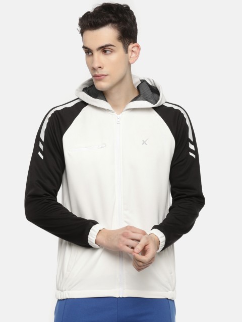 

HRX by Hrithik Roshan Men White Solid Hooded Running Sporty Jacket