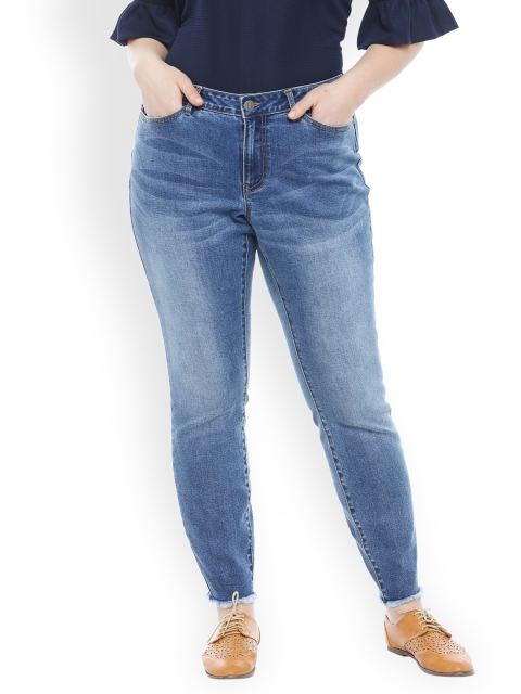 

JUNAROSE Plus Size Women Blue Slim Fit Mid-Rise Clean Look Stretchable Jeans