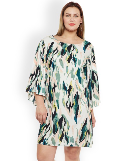 

JUNAROSE Plus Size Women Off-White Printed Sheath Dress