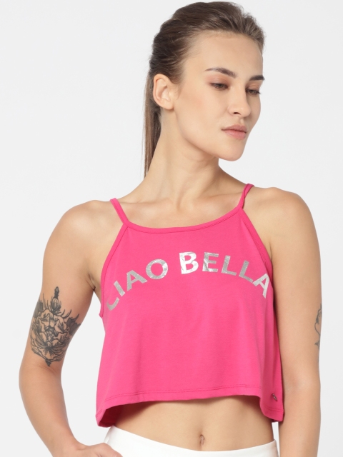 

ONLY Women Pink Printed Crop Tank Top