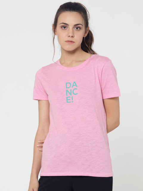 

ONLY Women Pink Printed Round Neck T-shirt