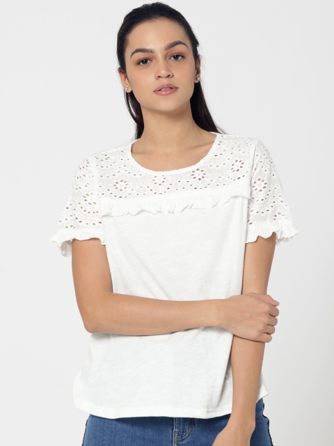 

ONLY Women White Crochet Detailed Top