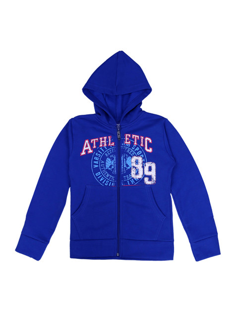 

SWEET ANGEL Unisex Blue & White Printed Hooded Sweatshirt