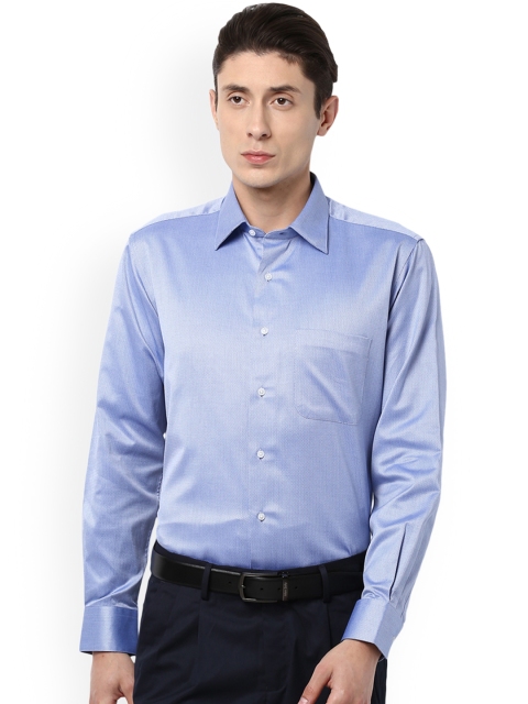 

Van Heusen Men Blue & Off-White Regular Fit Self Design Formal Shirt