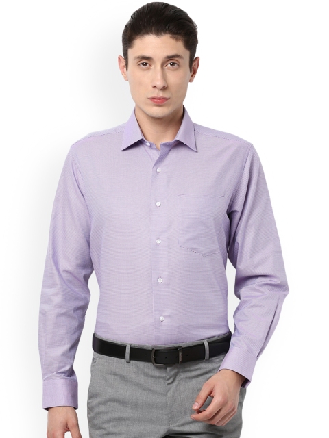 

Van Heusen Men Purple & Off-White Regular Fit Checked Formal Shirt