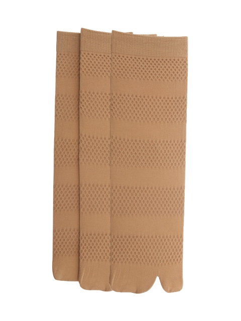 

Pink Flamingo Women Pack of 3 Solid Shoeliners, Beige