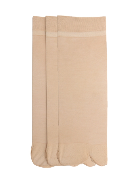 

Pink Flamingo Women Pack of 3 Solid Shoeliners, Beige