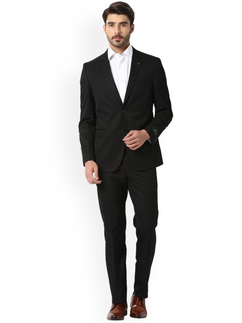 

Van Heusen Men Black Solid Slim Fit Single-Breasted Suit