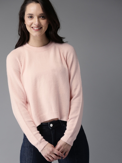 

HERE&NOW Women Pink Solid Sweater